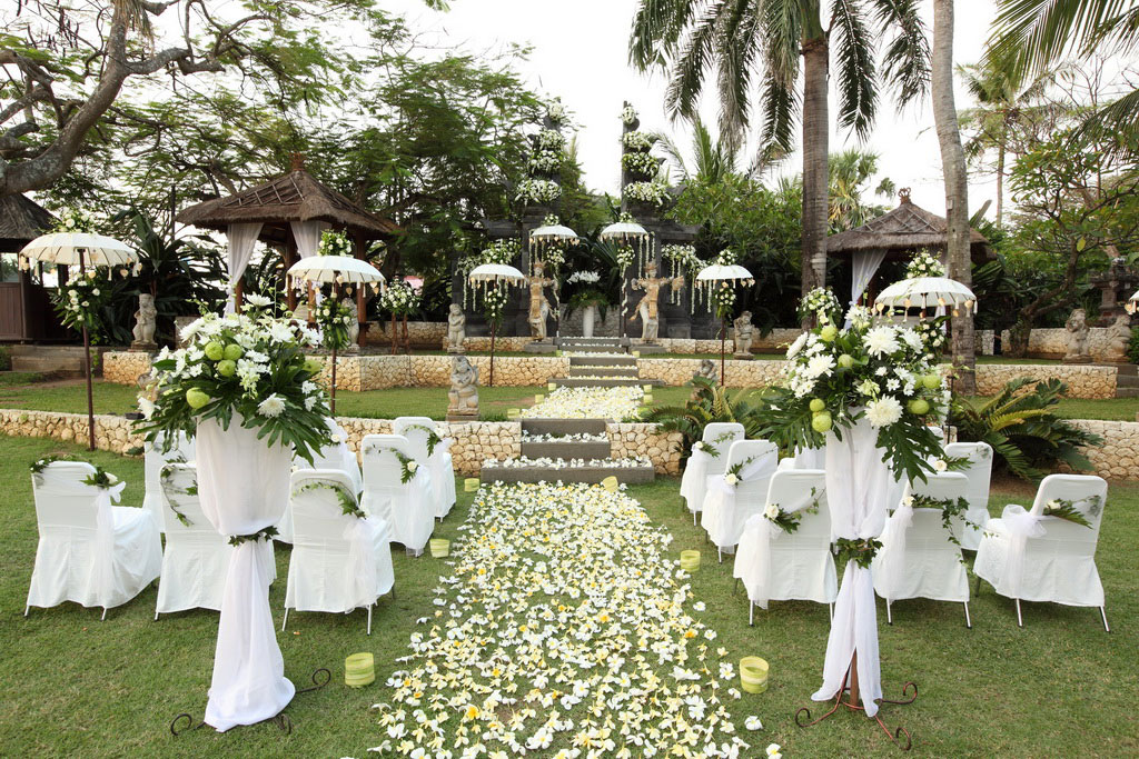 balinese stage wedding venue at bali mandira resort legian