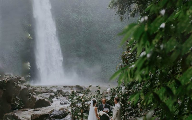 bali waterfall wedding ceremony